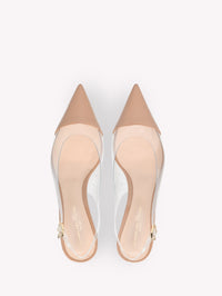 Escarpins Plexi Sling 55 en cuir lisse mélangé - Neutre