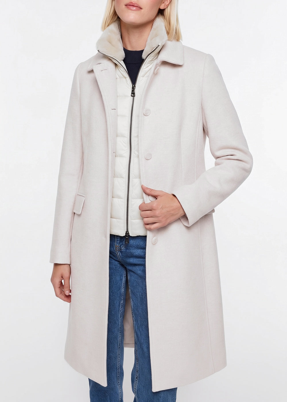 Wool officer’s coat - Concrete