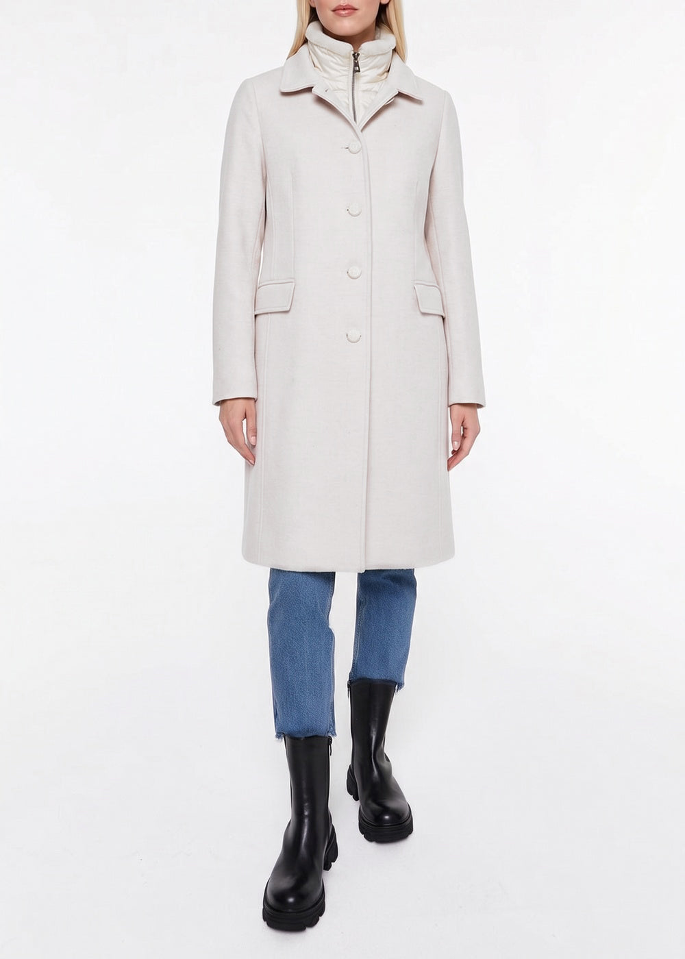 Wool officer’s coat - Concrete