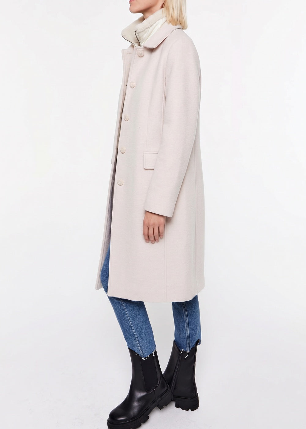 Wool officer’s coat - Concrete