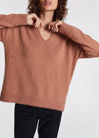 Pull ample col rond en laine & cachemire - Camel