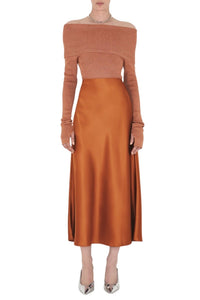 Jupe Valletta en satin - Brandy