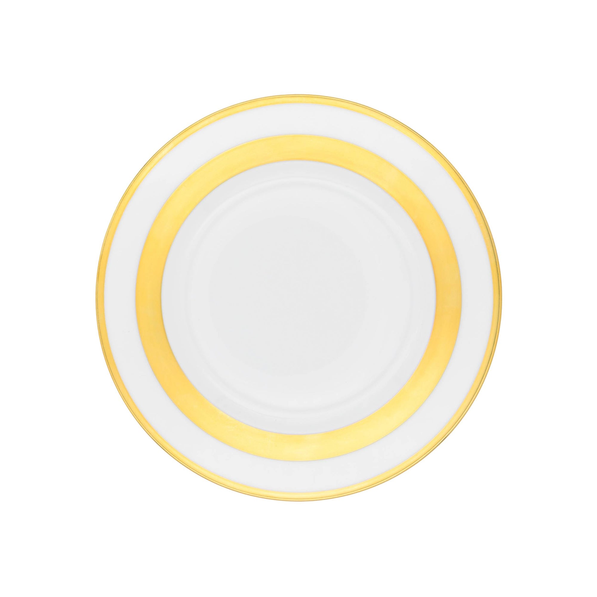Plat rond plat William en porcelaine - Or