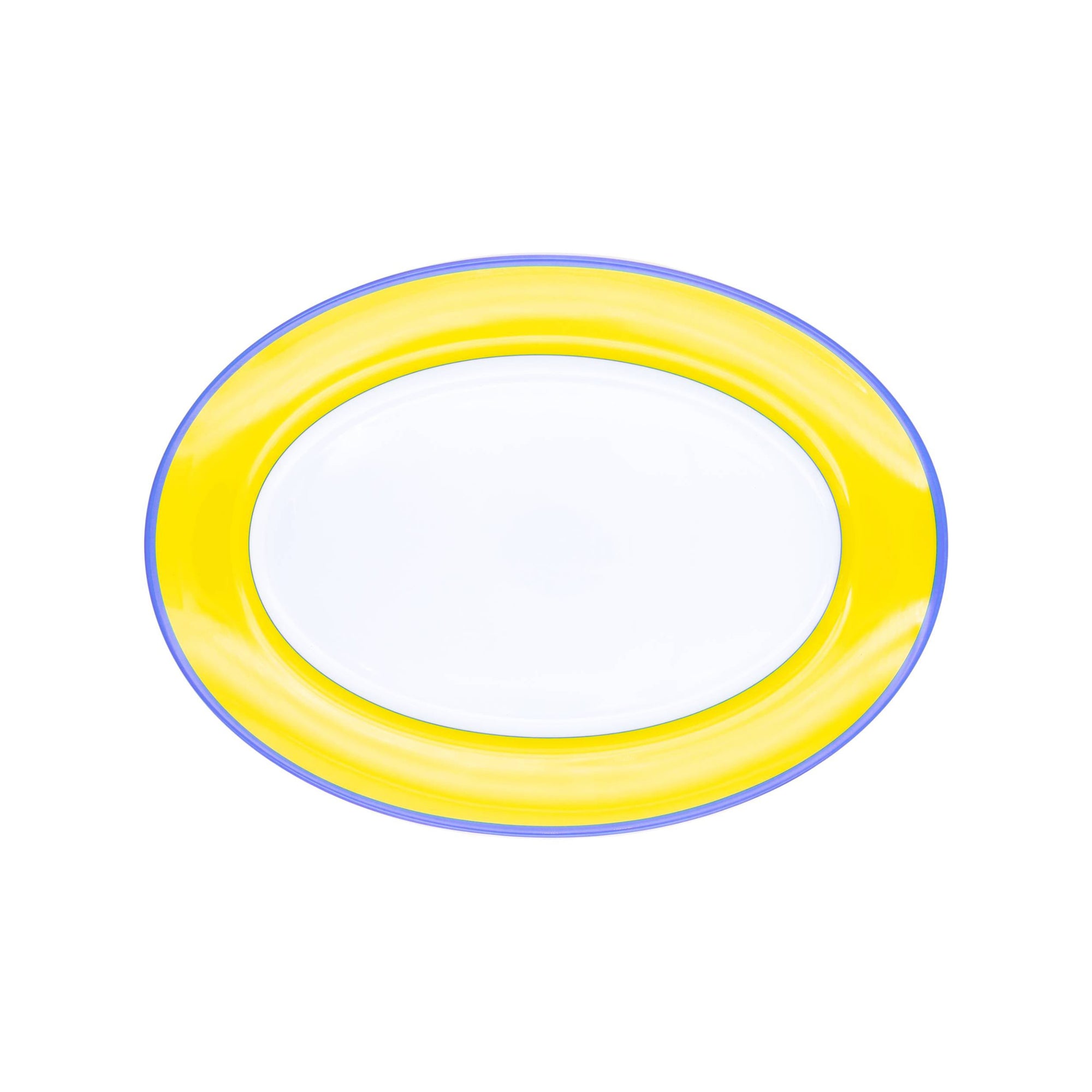 Plat ovale Monet en porcelaine - Jaune & Bleu