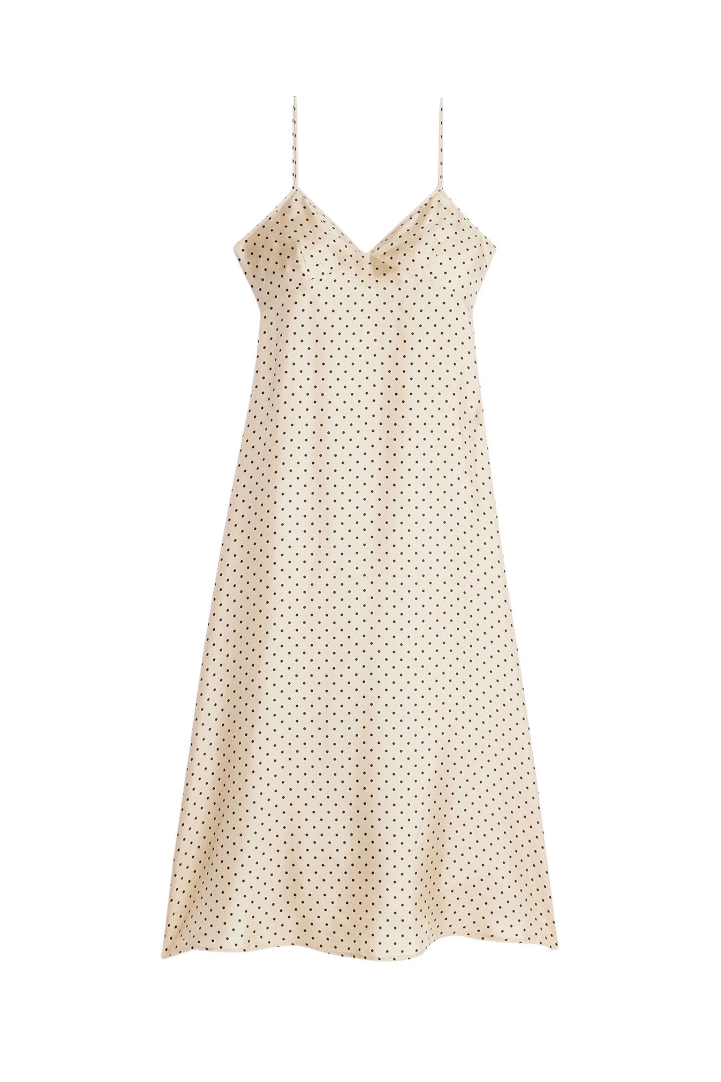 Robe midi à pois en soie - Vanilla & Nautic Blue