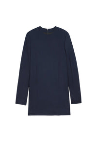 Robe courte à poignets boutonnés en laine - Night Blue