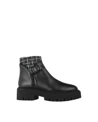 Bottines Dorval en cuir et twéed - Black