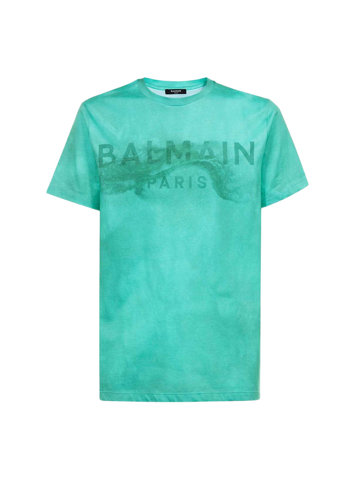 T-shirt with Balmain logo print - Sea Green & Emerald Green