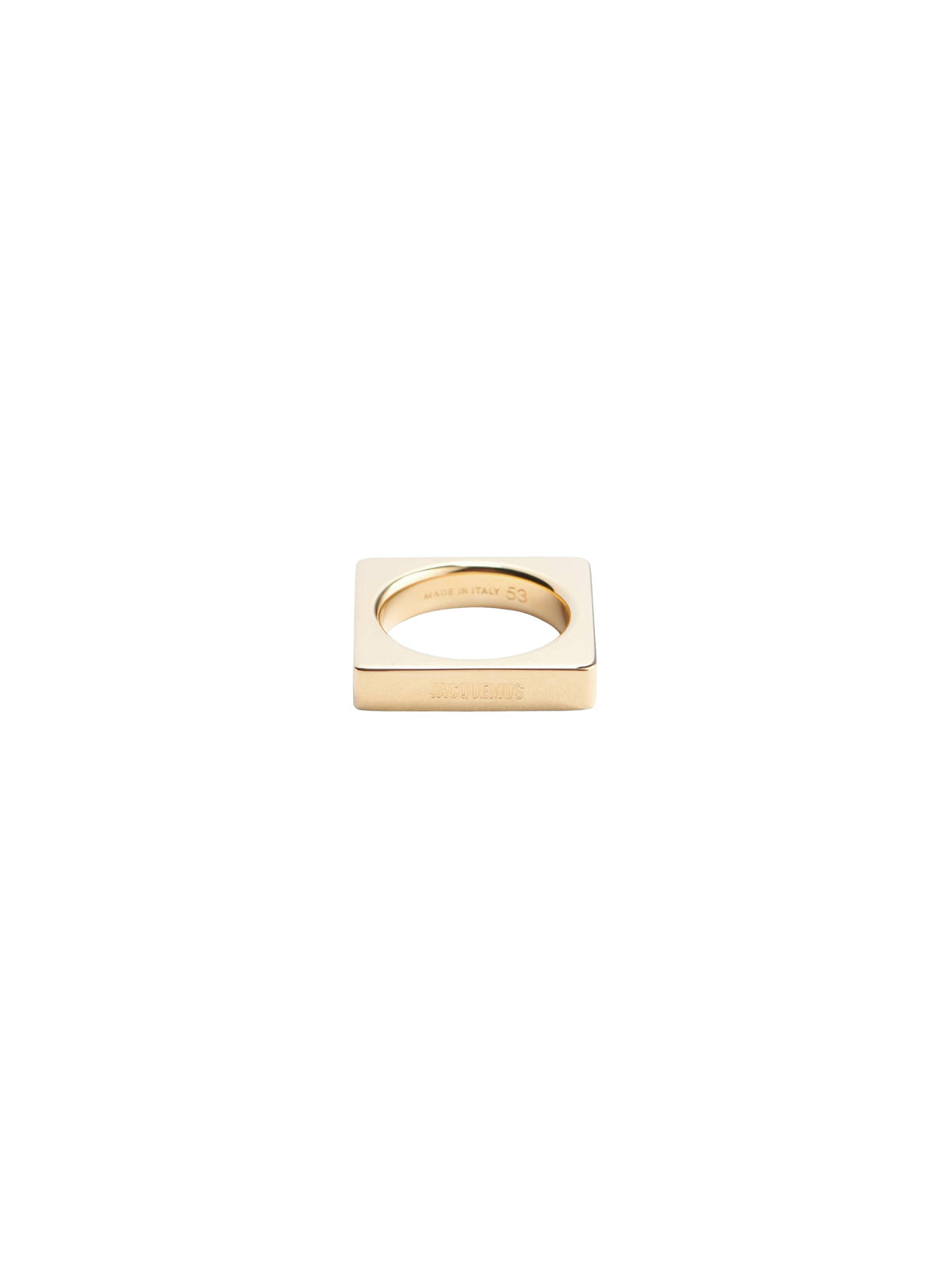 Bague Carré à logo gravé - Light Gold
