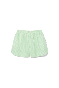 Short ample rayé en lin - Blanc & Peppermint