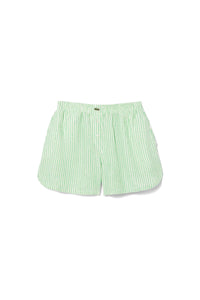 Short ample rayé en lin - Blanc & Peppermint