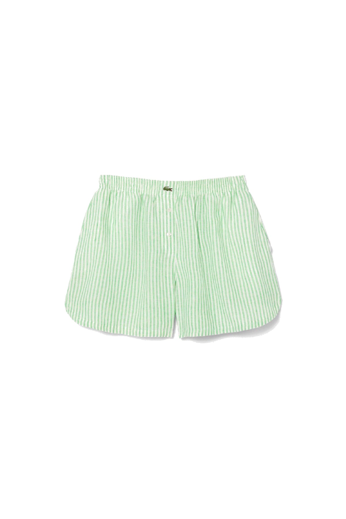 Short ample rayé en lin - Blanc & Peppermint