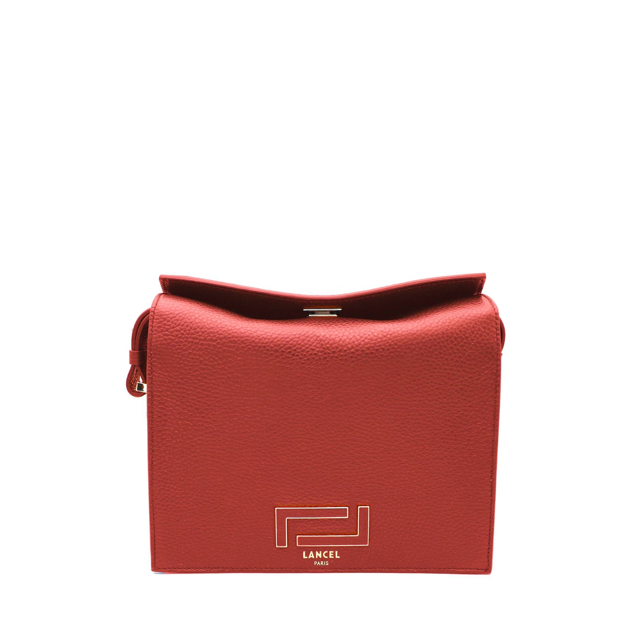 Sac Pia porte croisé en cuir grainé - Tomate