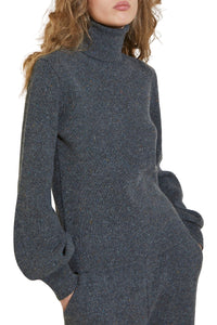 Pull à col roulé Rucola avec manches longues en laine - Grey