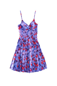 Robe courte plissée - Purple Multicolor