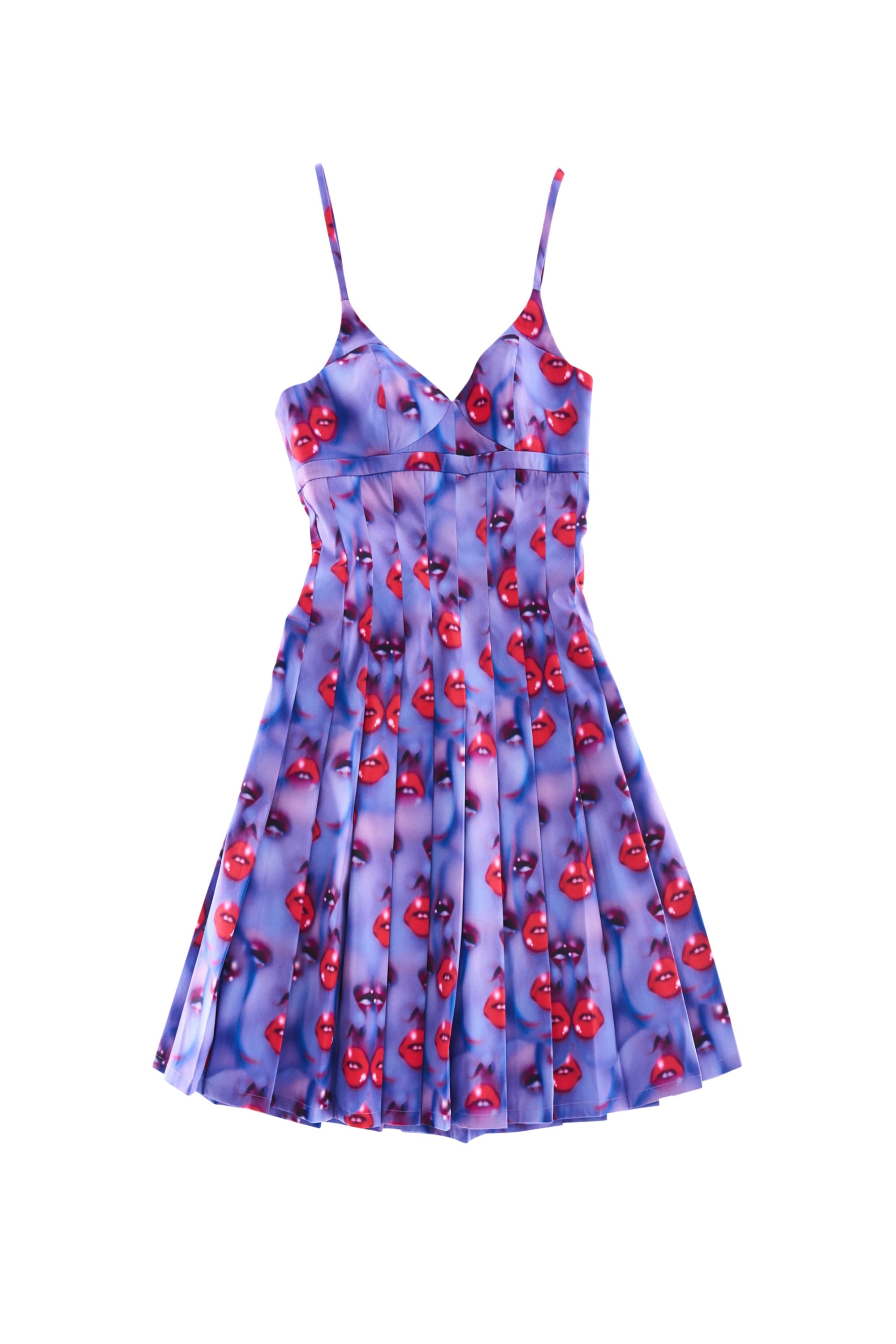 Robe courte plissée - Purple Multicolor