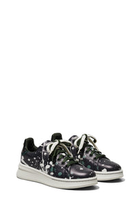 Sneakers basses à lacets en cuir - Black Multicolor