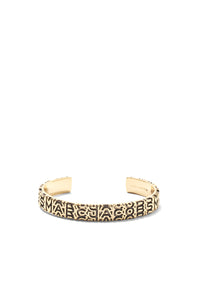 Engraved Monogram bracelet in brass - Aged Gold
