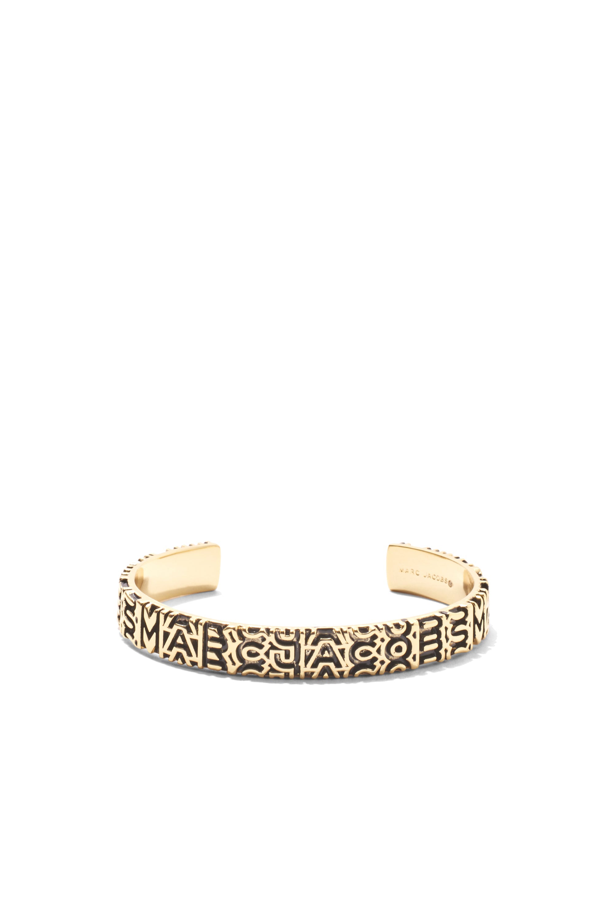 Engraved Monogram bracelet in brass - Aged Gold