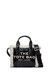 Petit sac à bandoulière The Tote Bag en cuir - Black & White