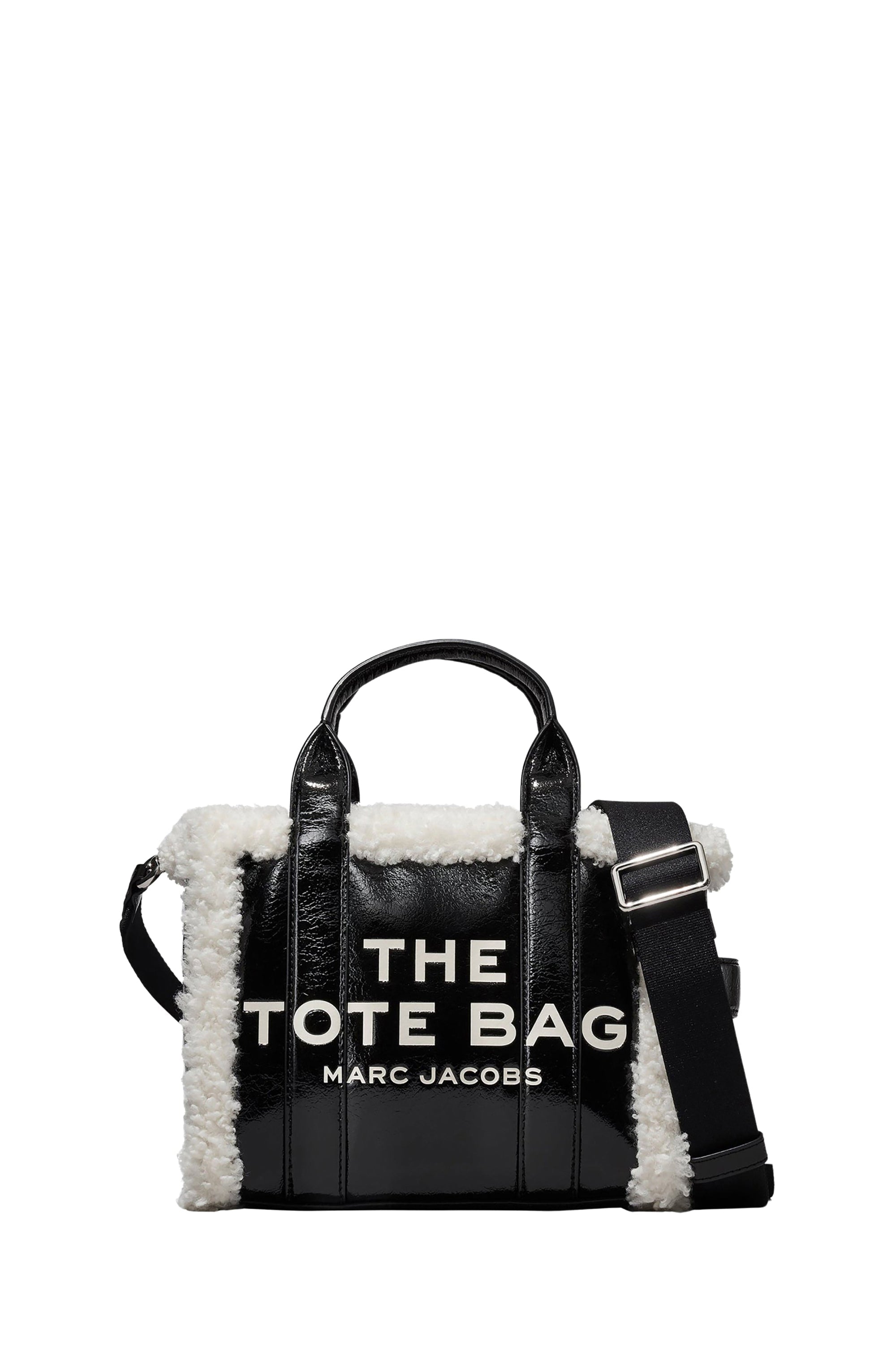 Petit sac à bandoulière The Tote Bag en cuir - Black & White