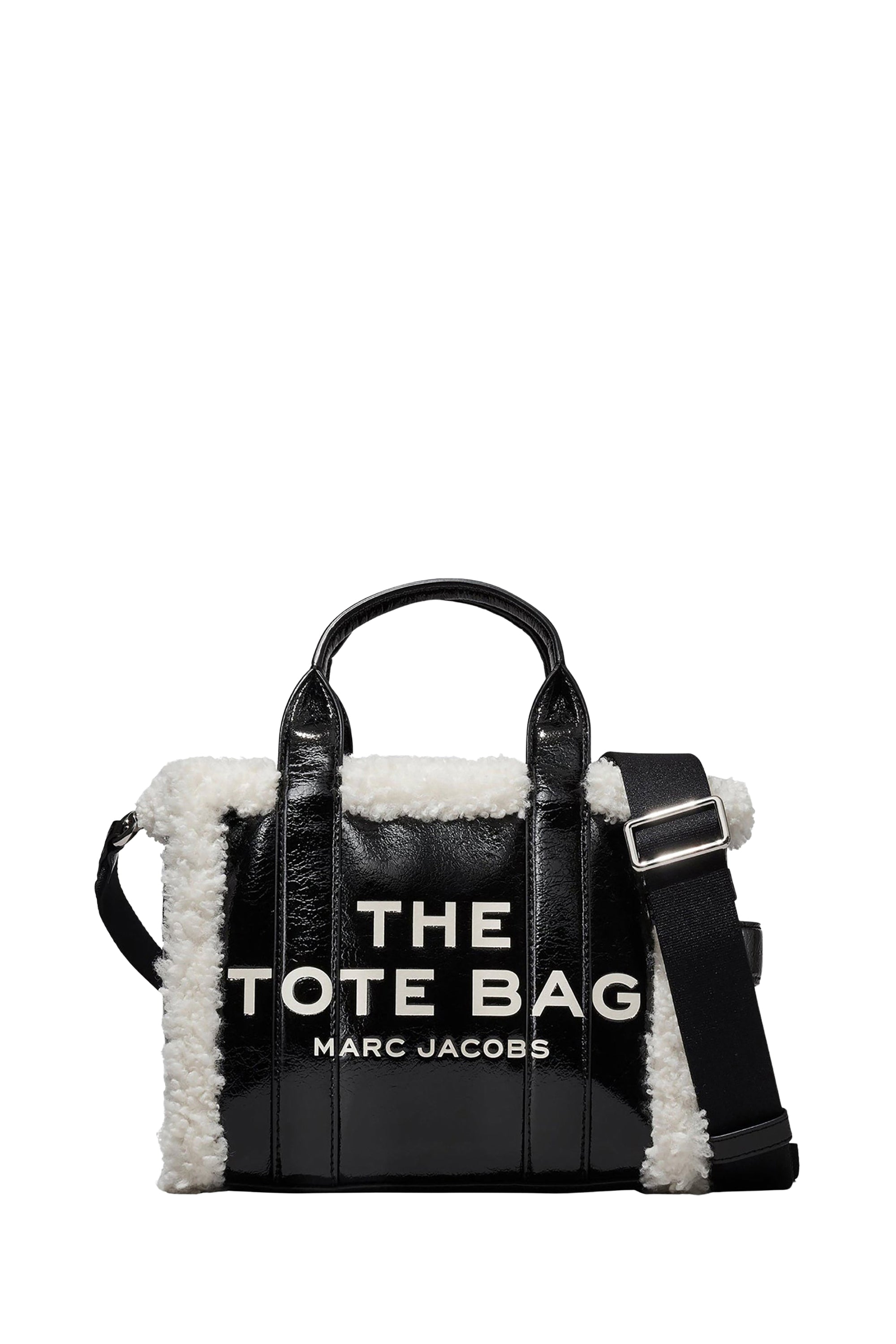 Petit sac à bandoulière The Tote Bag en cuir - Black & White