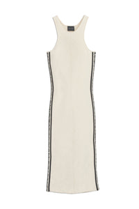 Robe midi sans manches et moulante en laine - Ivory & Black
