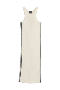 Robe midi sans manches et moulante en laine - Ivory & Black