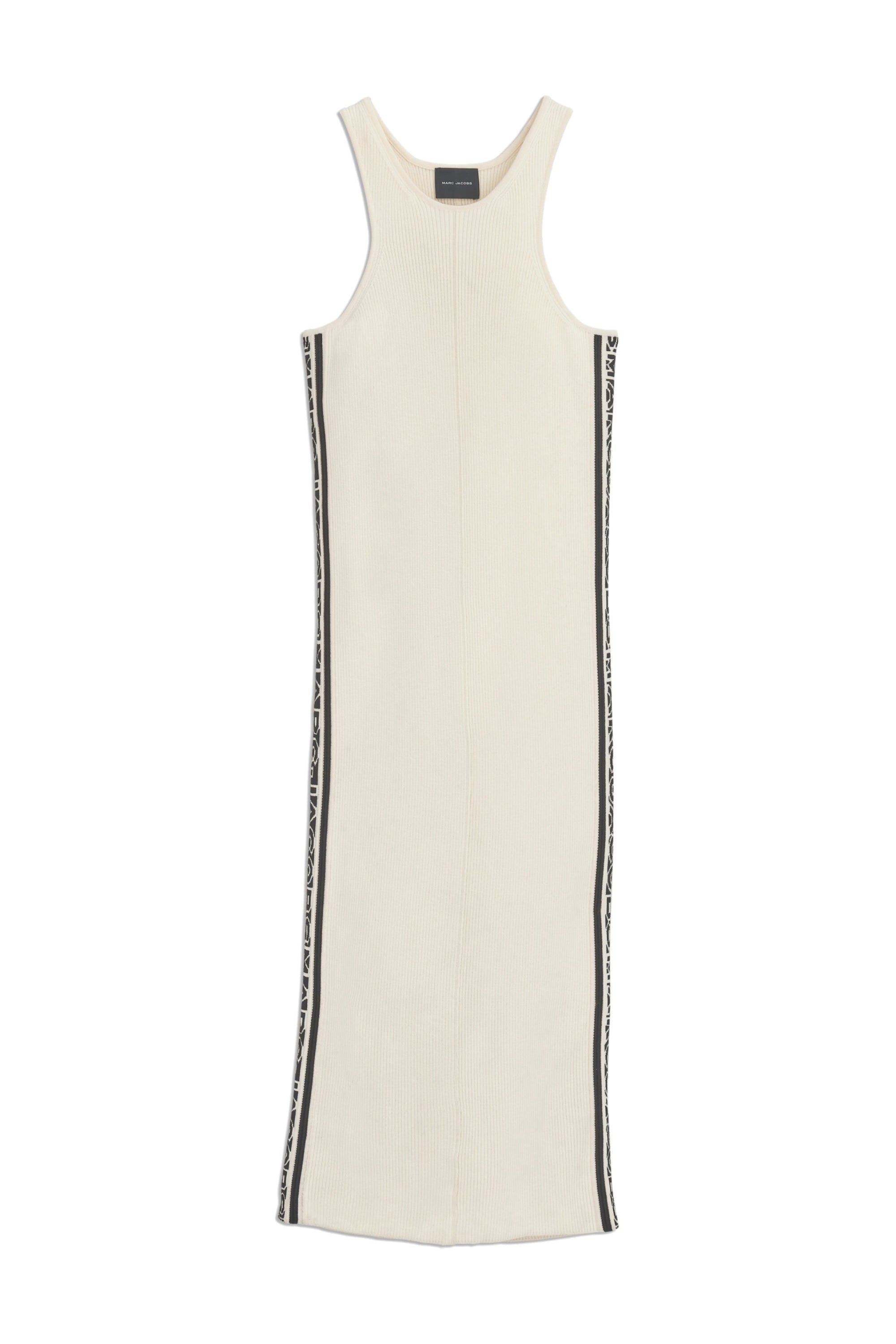 Robe midi sans manches et moulante en laine - Ivory & Black
