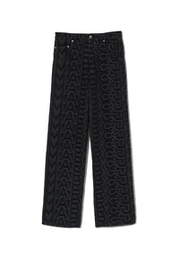 Monogram denim trousers - Black