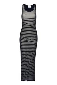 Robe longue marinière - Navy & White & Black