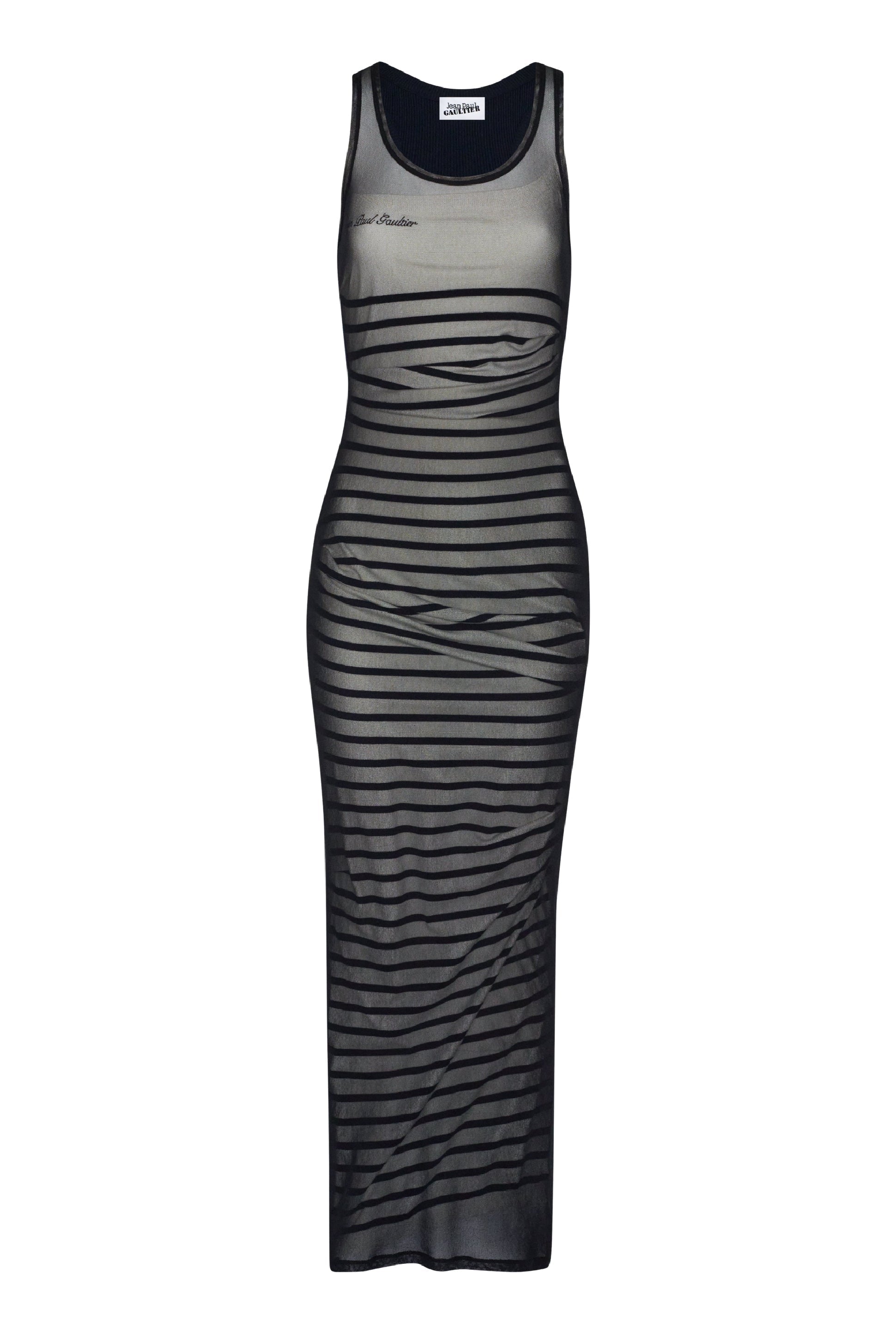 Robe longue marinière - Navy & White & Black