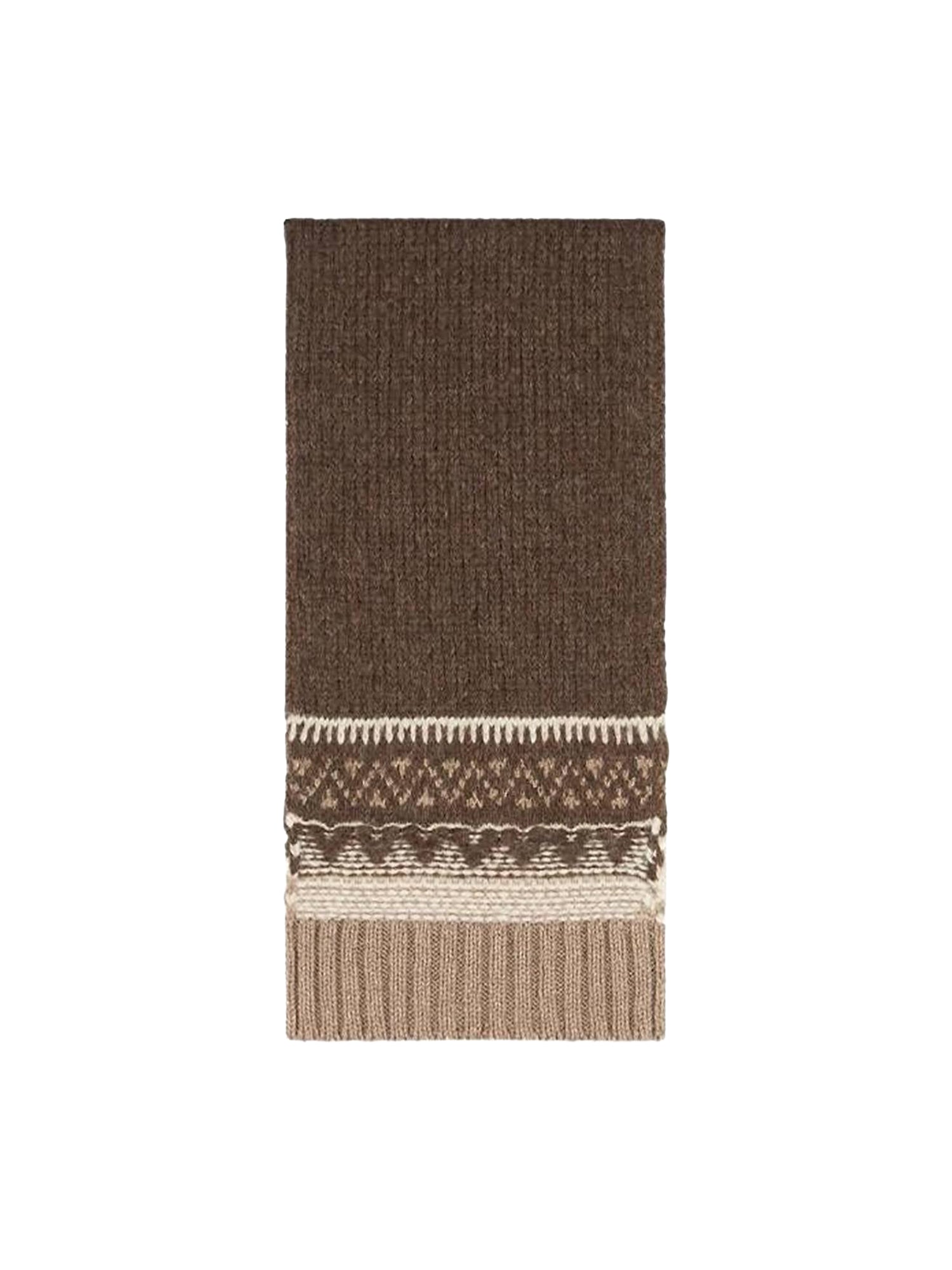 Écharpe en cachemire mélangé jacquard - Taupe Multi
