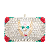 Clutch Musée Maillol in Swarovski crystals & leather - Silver