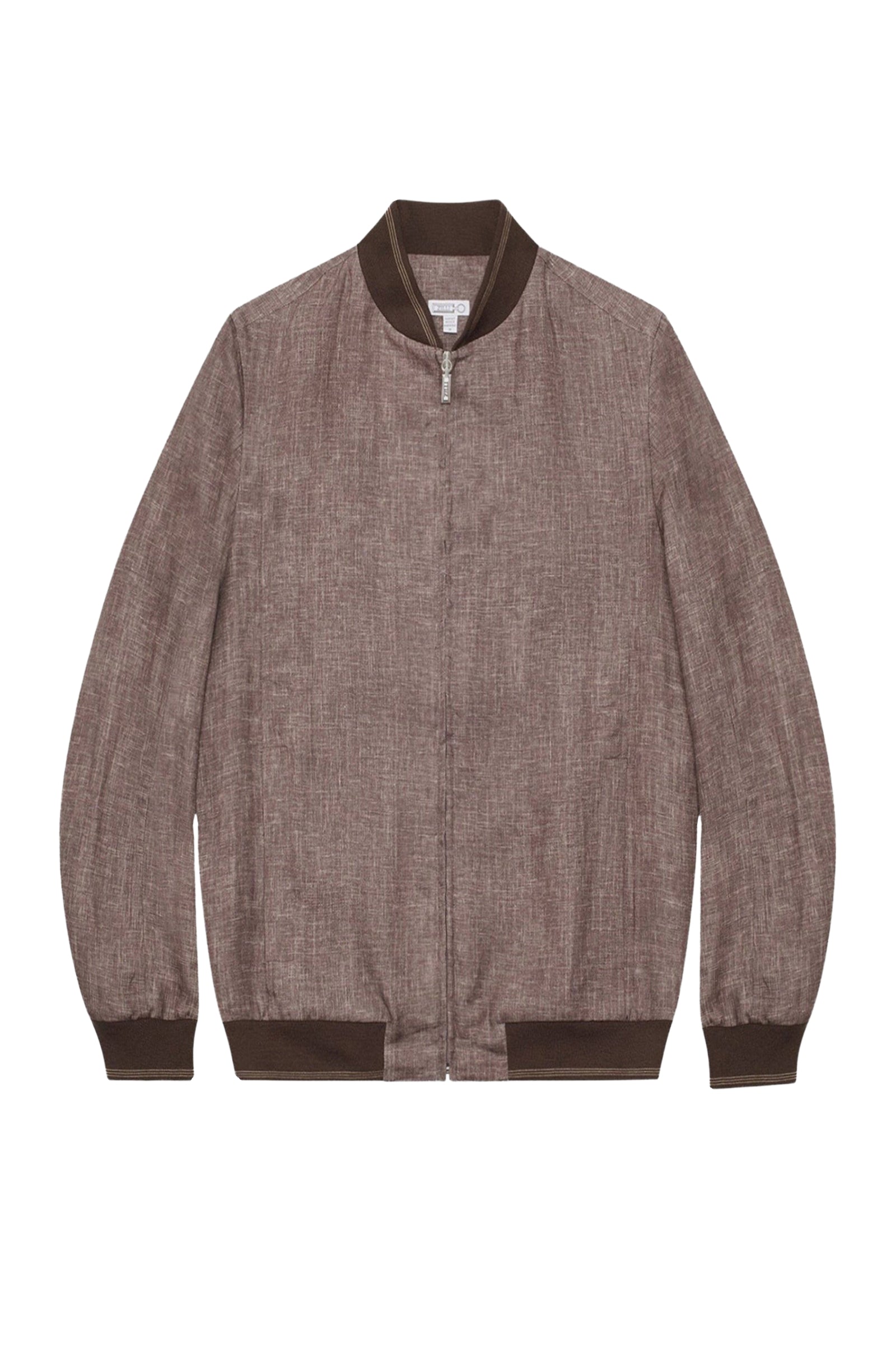 Bomber à effet chiné en lin - Beige