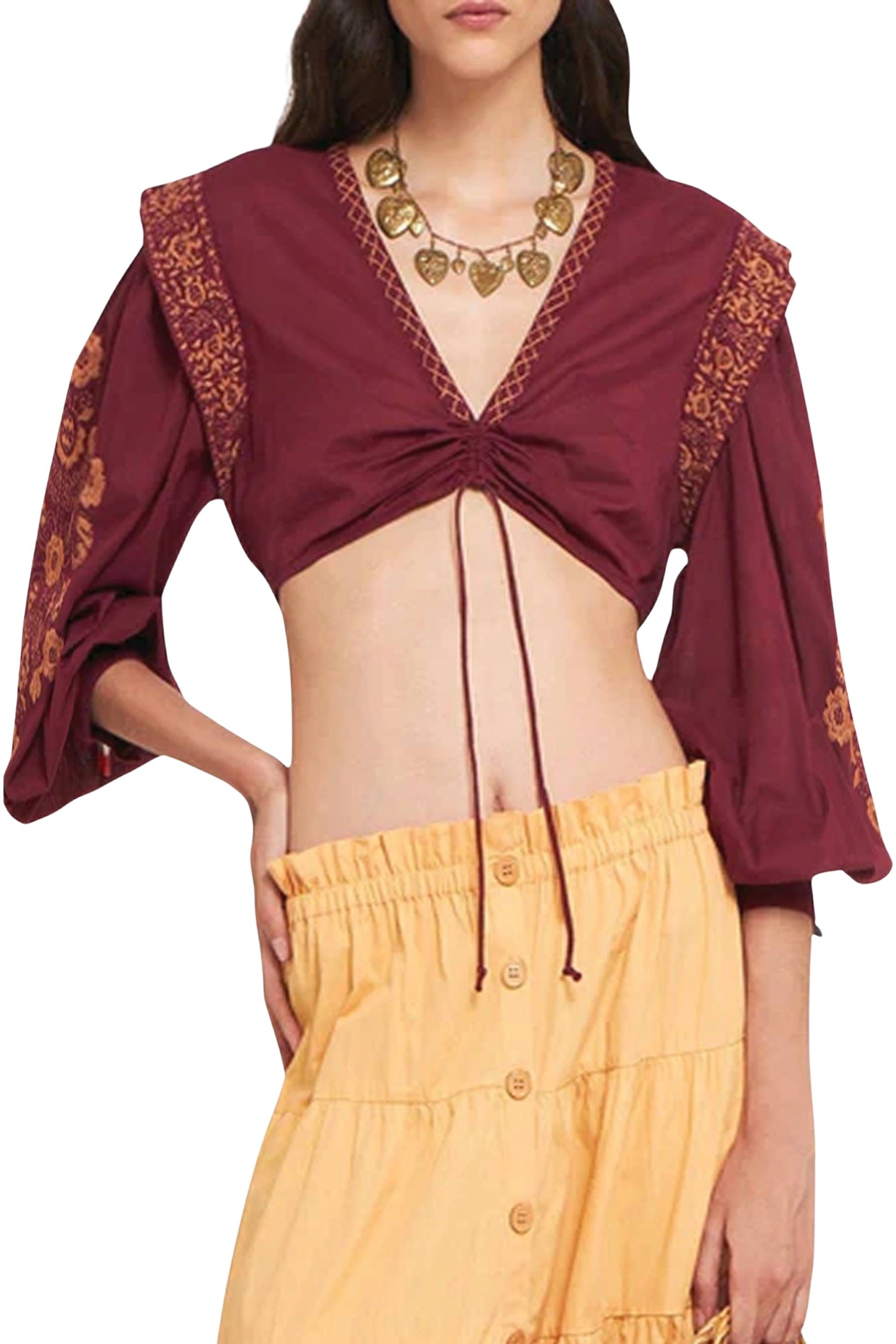 BURGUNDY ALANI CROPPED TOP