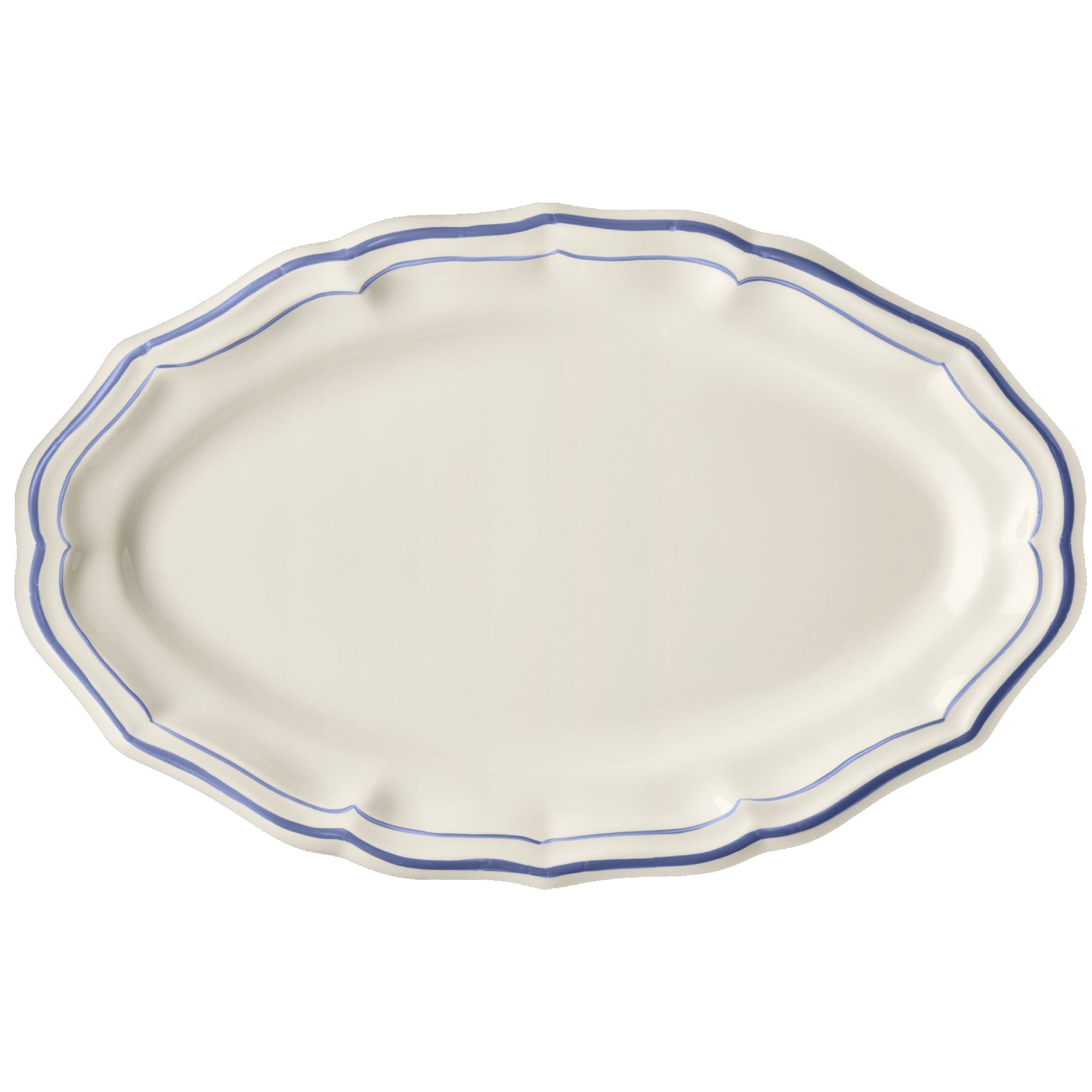 Plat ovale n°6 Filet - Bleu
