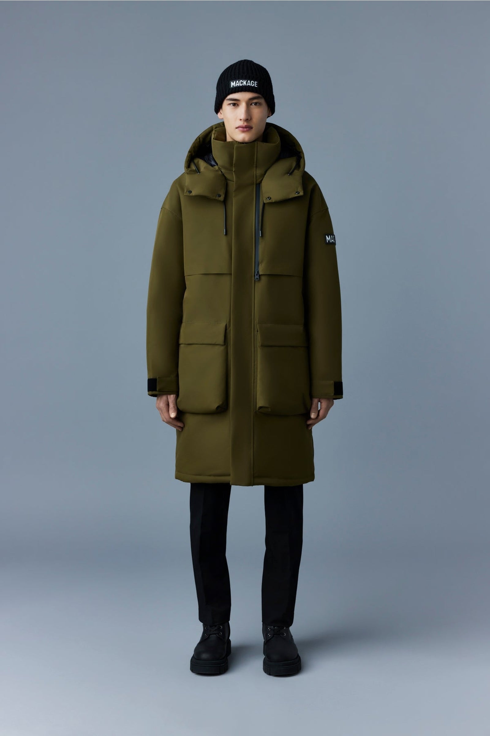 Parka mi-longue Gabriel à capuche - Army