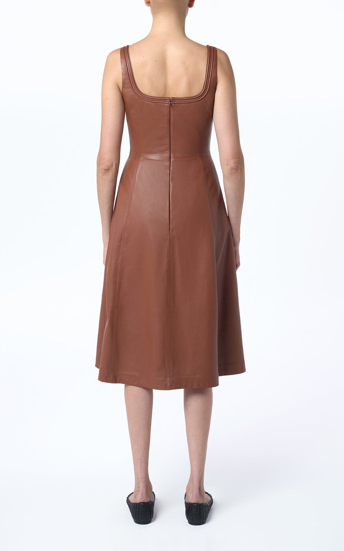 Cognac / Robe Adaline en cuir - Cognac