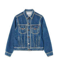 Veste oversized 90's en denim - Rustic Indigo Stud
