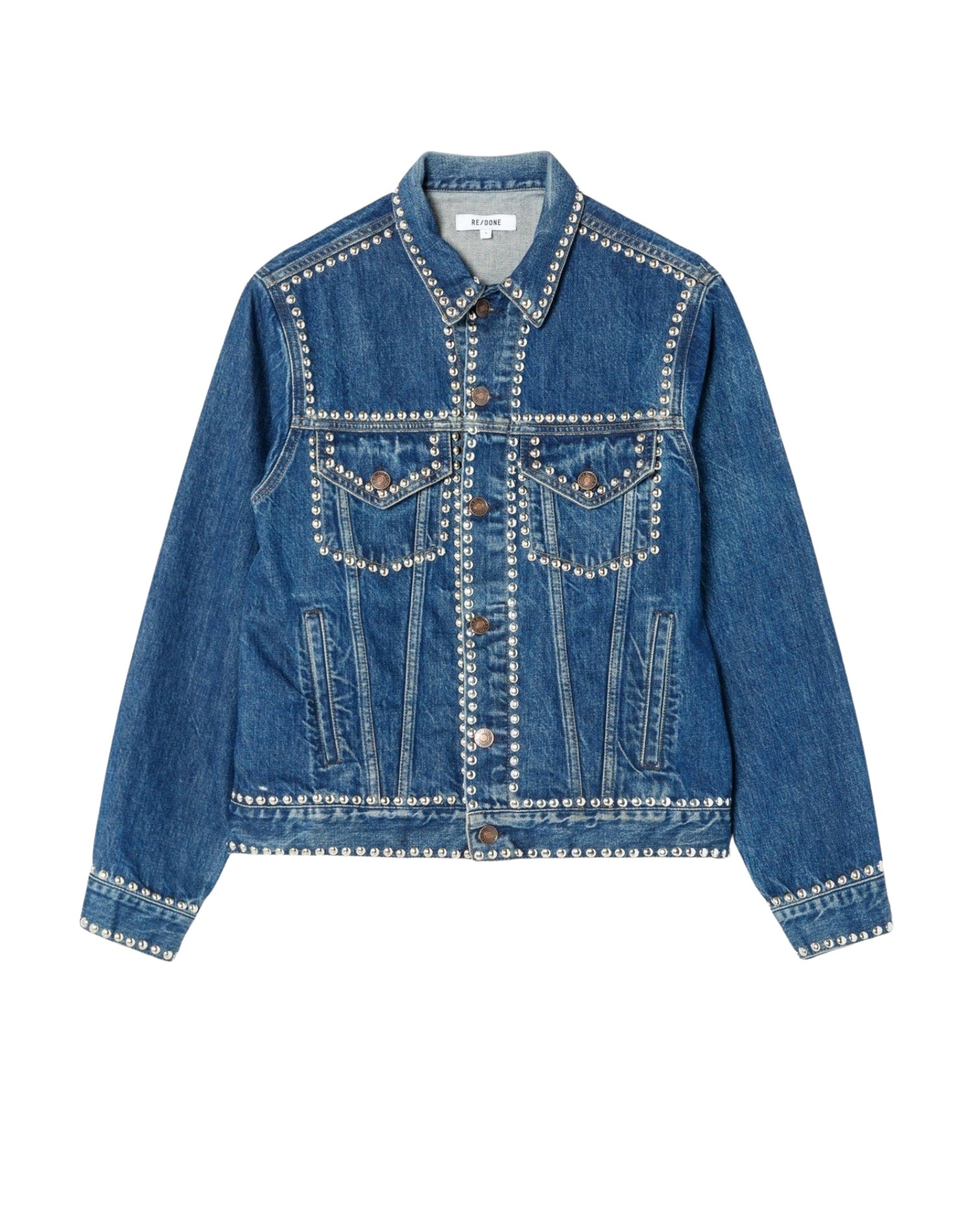 Veste oversized 90's en denim - Rustic Indigo Stud