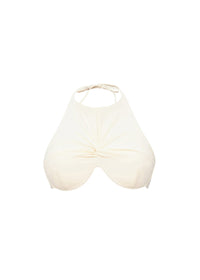 Gada Ruched Bikini Top - Ivory