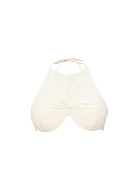 Gada Ruched Bikini Top - Ivory