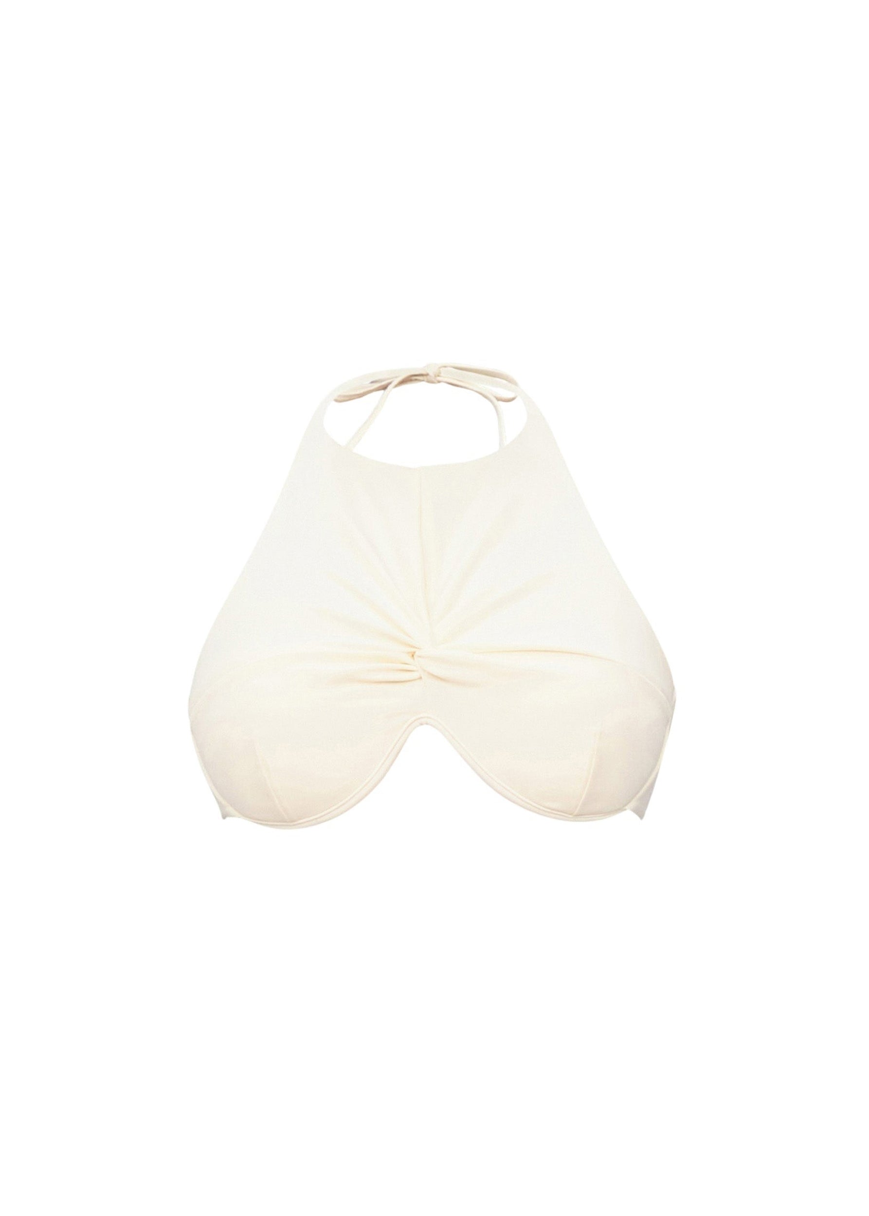Gada Ruched Bikini Top - Ivory