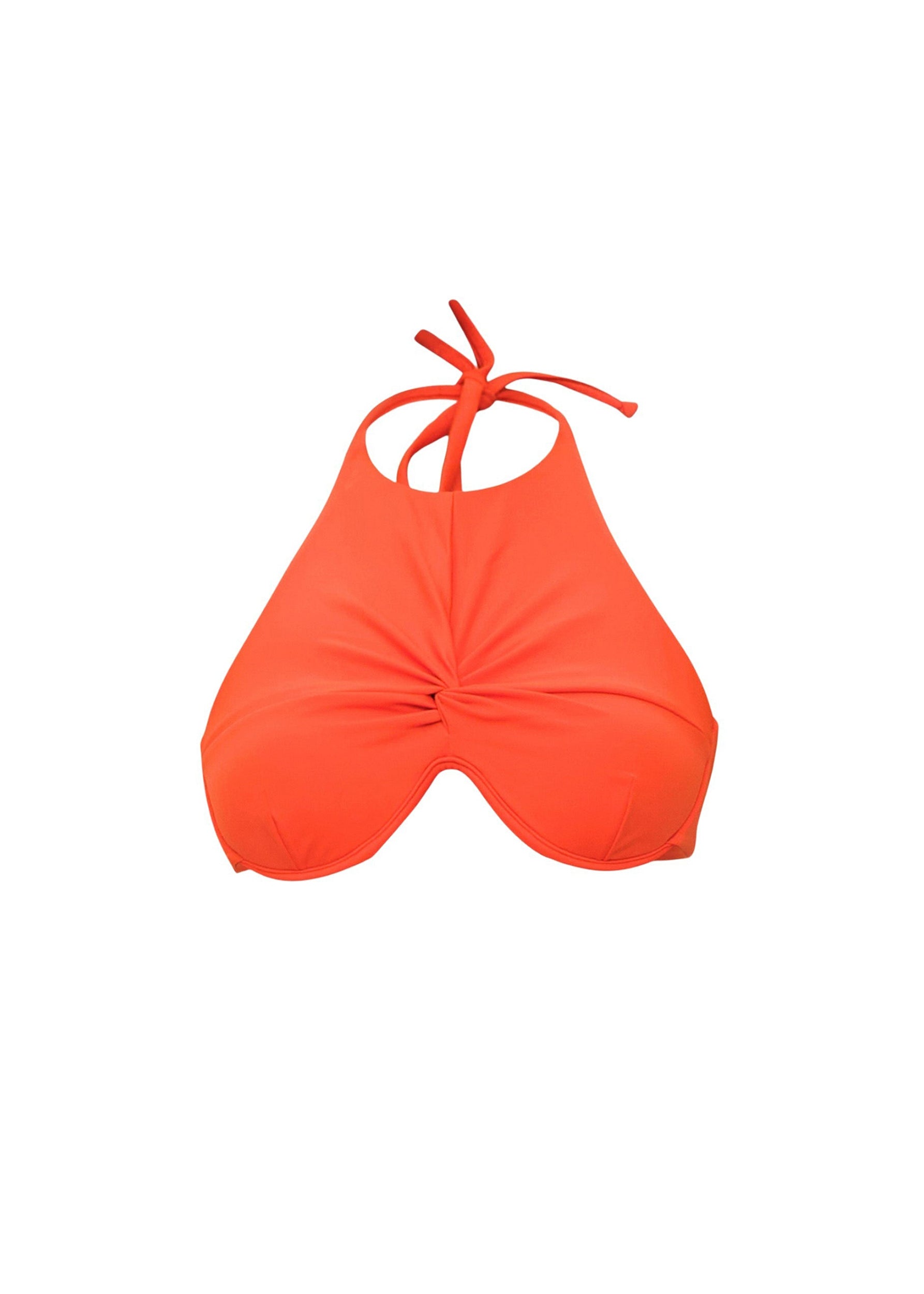 Gada Ruched Bikini Top - Lava