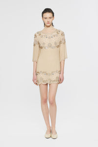 Robe courte à sequins Gadsby - Cream