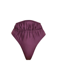 Gadu satin high waist bikini bottoms - Eggplant
