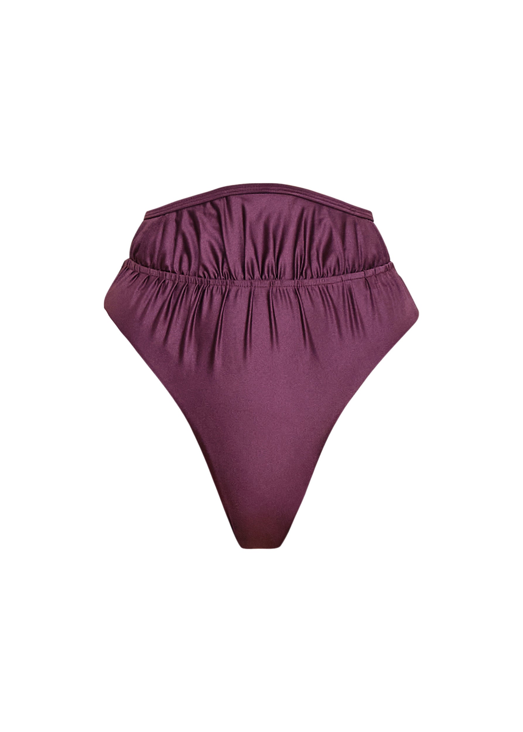 Gadu satin high waist bikini bottoms - Eggplant