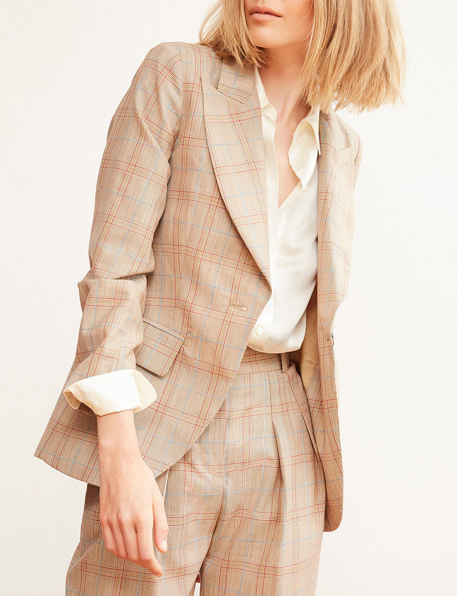 1qty RELIQUAT 120€ 100%  / Blazer Gaelle en laine - Beige Multicolor