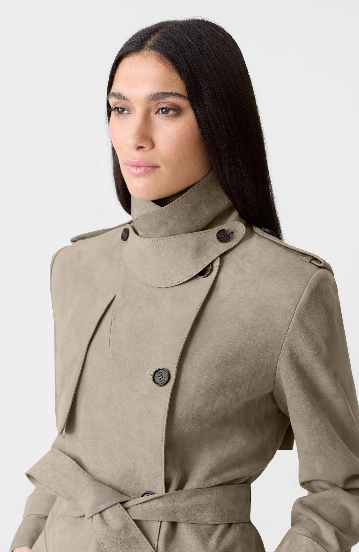 Taupe Ladies Leather coat